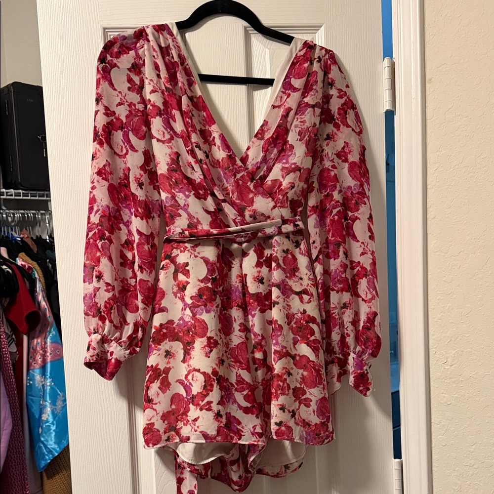Express Floral Pink and White Romper
